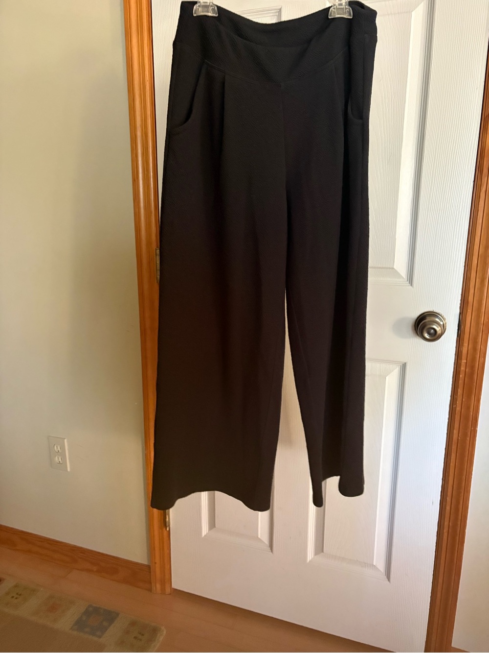 Toad & Co Women’s M Black Wide Leg Pull On Pants Textured Casual
